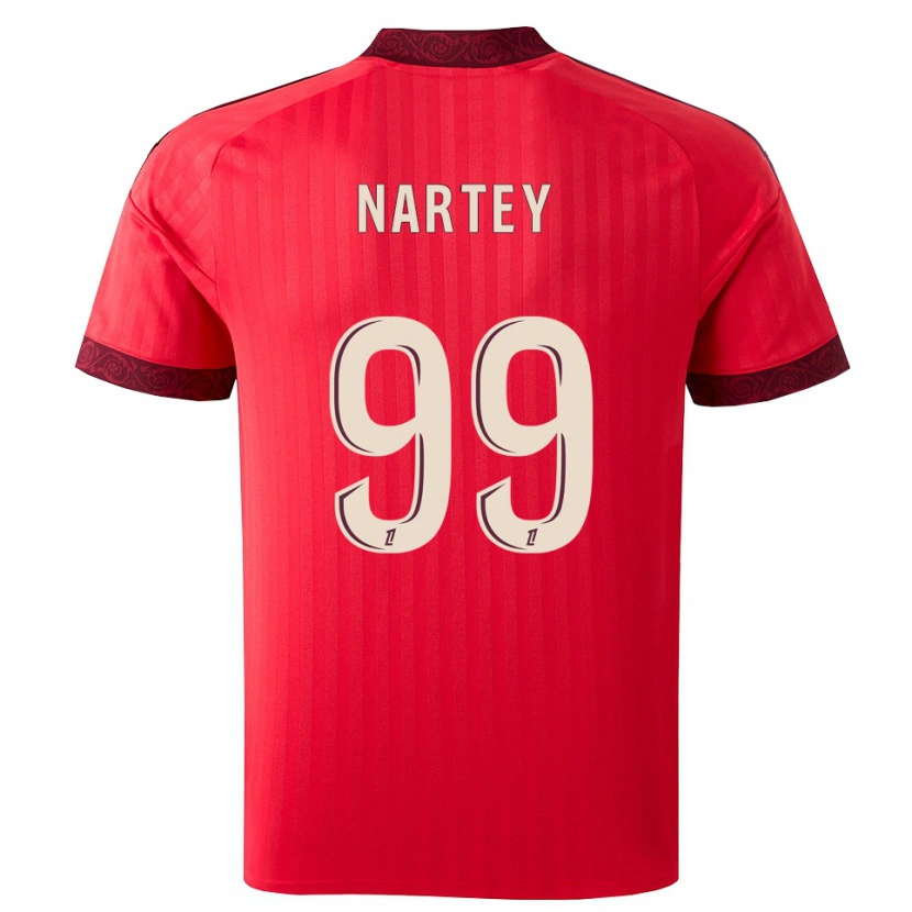 Danxen Kinderen Noah Nartey #99 Burgundy Rood Wit Uitshirt Uittenue 2026/27 T-Shirt België