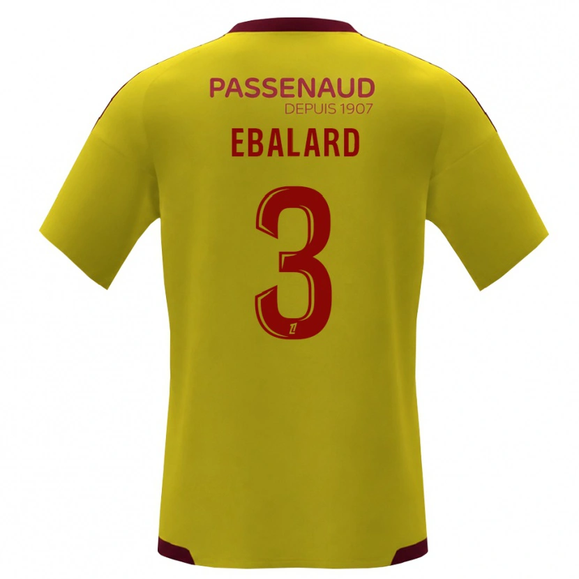 Danxen Kinderen Yannick Ebalard #3 Geel Rood Groen Uitshirt Uittenue 2026/27 T-Shirt België