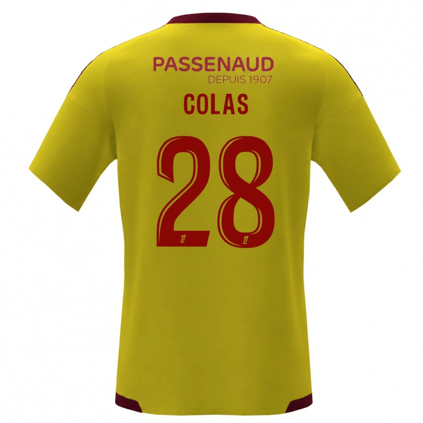 Danxen Kinderen Erwan Colas #28 Geel Rood Groen Uitshirt Uittenue 2026/27 T-Shirt België