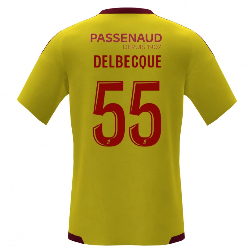 Danxen Kinderen Augustin Delbecque #55 Geel Rood Groen Uitshirt Uittenue 2026/27 T-Shirt België