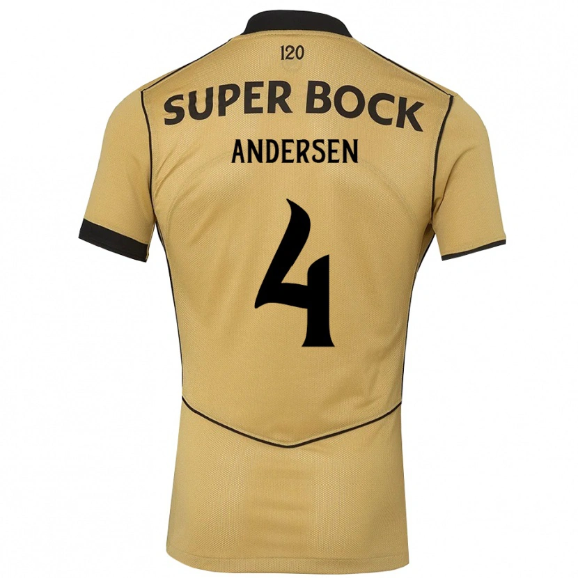 Danxen Kinderen Silas Andersen #4 Goudgeelzwart Uitshirt Uittenue 2026/27 T-Shirt België