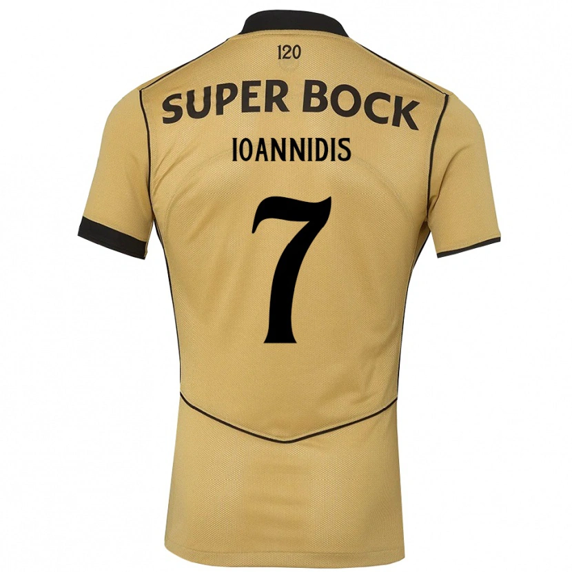 Danxen Kinderen Fotis Ioannidis #7 Goudgeelzwart Uitshirt Uittenue 2026/27 T-Shirt België