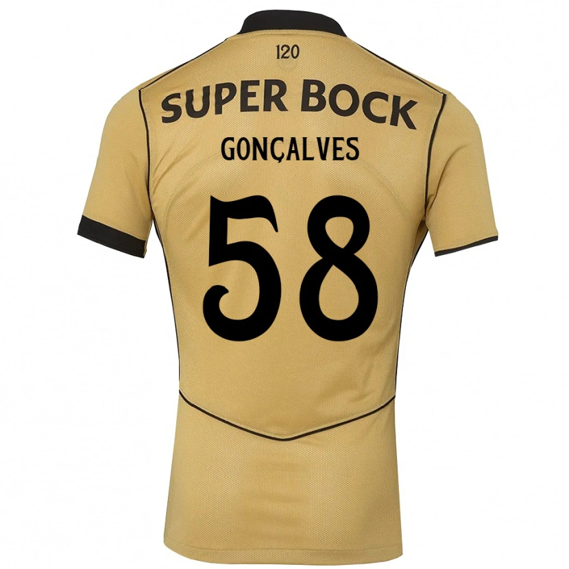 Danxen Kinderen Flávio Gonçalves #58 Goudgeelzwart Uitshirt Uittenue 2026/27 T-Shirt België