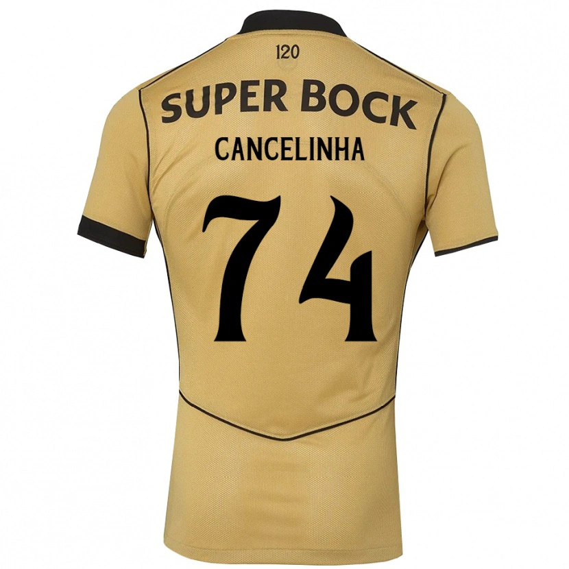 Danxen Kinderen Érica Cancelinha #74 Goudgeelzwart Uitshirt Uittenue 2026/27 T-Shirt België