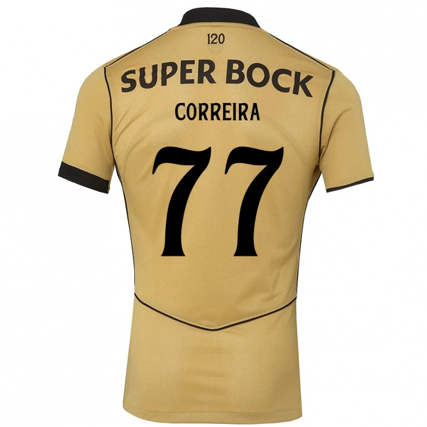 Danxen Kinderen Alicia Figueiredo Lima Correia #77 Goudgeelzwart Uitshirt Uittenue 2026/27 T-Shirt België