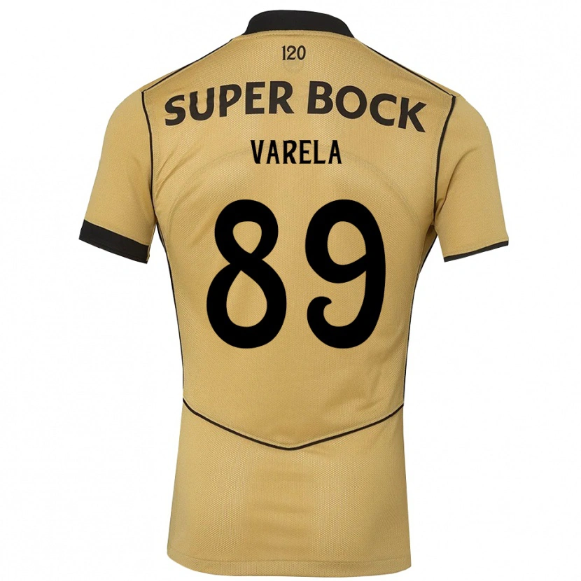 Danxen Kinderen Leonardo Varela #89 Goudgeelzwart Uitshirt Uittenue 2026/27 T-Shirt België