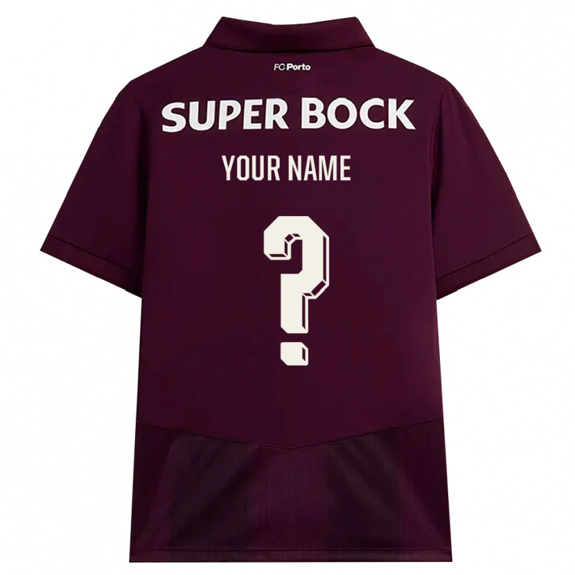 Danxen Kinderen Uw Naam #0 Bordeauxrood Wit Uitshirt Uittenue 2026/27 T-Shirt België
