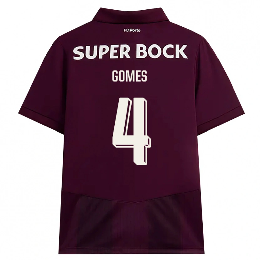 Danxen Kinderen Salvador Gomes #4 Bordeauxrood Wit Uitshirt Uittenue 2026/27 T-Shirt België
