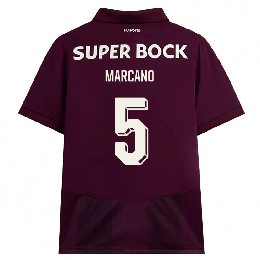 Danxen Kinderen Ivan Marcano #5 Bordeauxrood Wit Uitshirt Uittenue 2026/27 T-Shirt België