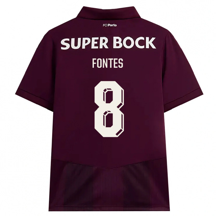 Danxen Kinderen Gonçalo Fontes #8 Bordeauxrood Wit Uitshirt Uittenue 2026/27 T-Shirt België
