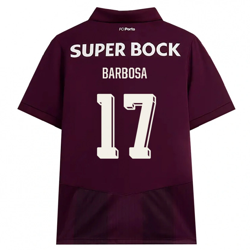 Danxen Kinderen Rúben Barbosa #17 Bordeauxrood Wit Uitshirt Uittenue 2026/27 T-Shirt België