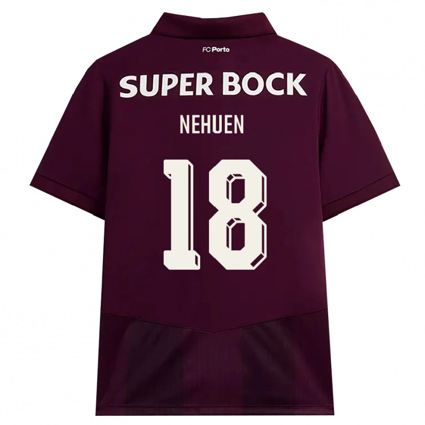 Danxen Kinderen Nehuén Pérez #18 Bordeauxrood Wit Uitshirt Uittenue 2026/27 T-Shirt België