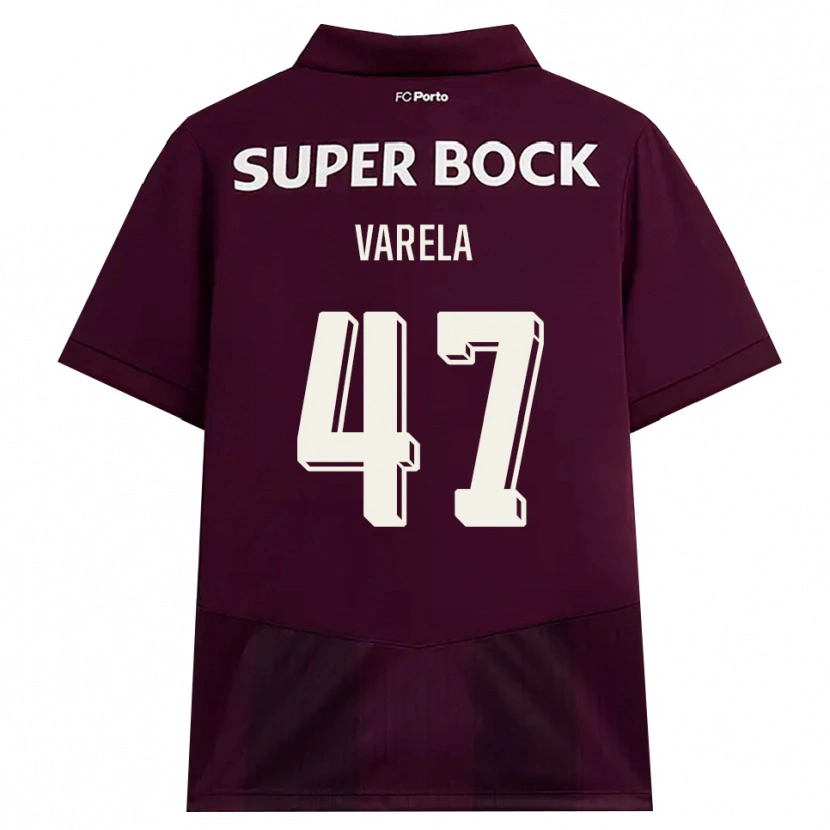 Danxen Kinderen Cardoso Varela #47 Bordeauxrood Wit Uitshirt Uittenue 2026/27 T-Shirt België