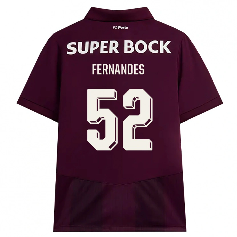 Danxen Kinderen Martim Fernandes #52 Bordeauxrood Wit Uitshirt Uittenue 2026/27 T-Shirt België