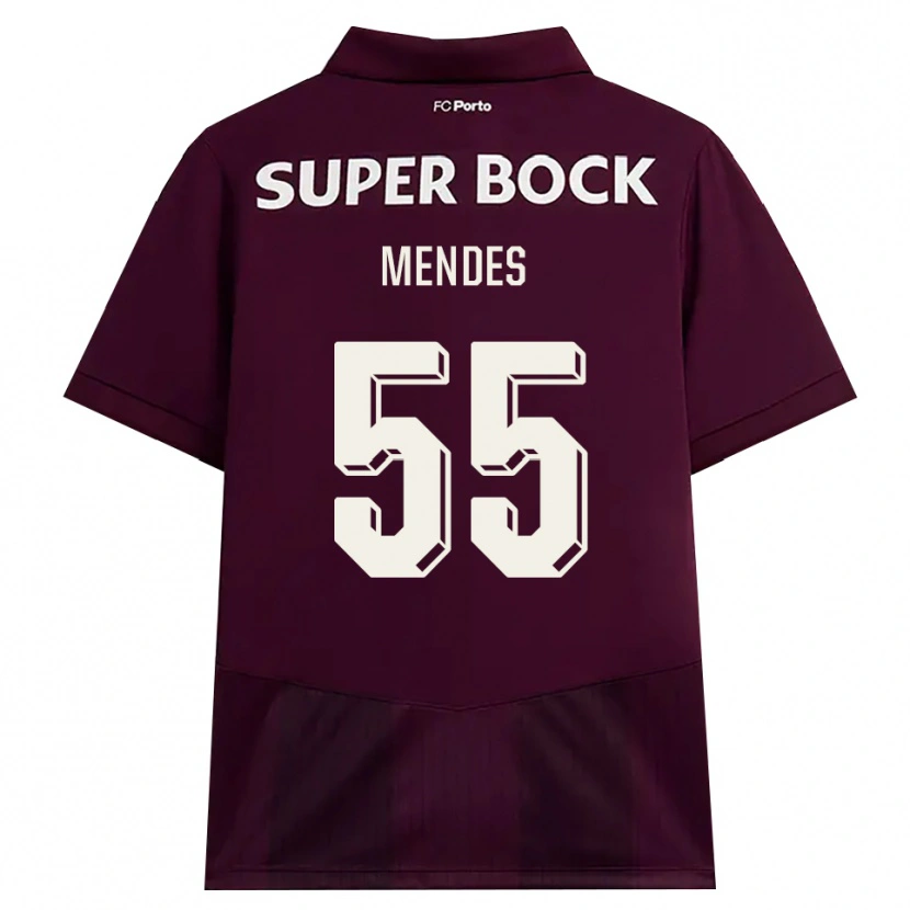 Danxen Kinderen Joao Mendes #55 Bordeauxrood Wit Uitshirt Uittenue 2026/27 T-Shirt België