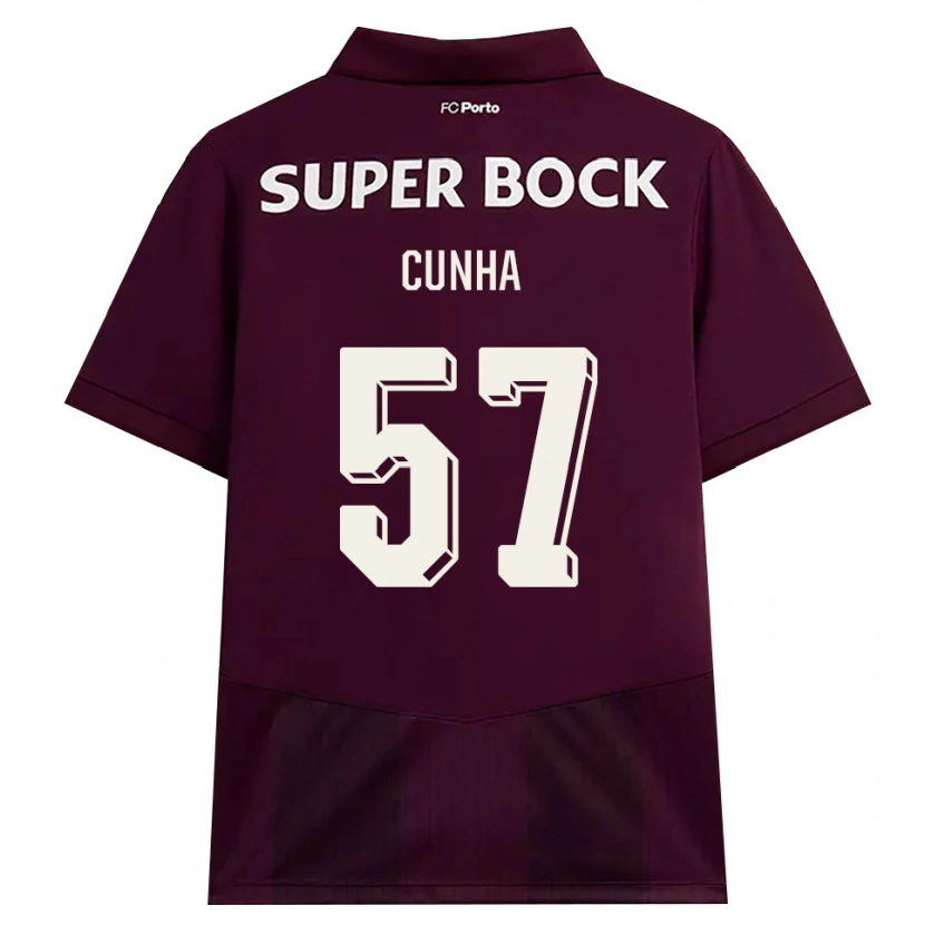 Danxen Kinderen Duarte Cunha #57 Bordeauxrood Wit Uitshirt Uittenue 2026/27 T-Shirt België