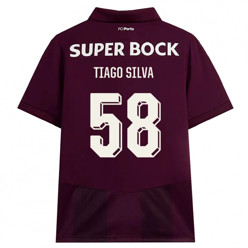 Danxen Kinderen Tiago Silva #58 Bordeauxrood Wit Uitshirt Uittenue 2026/27 T-Shirt België