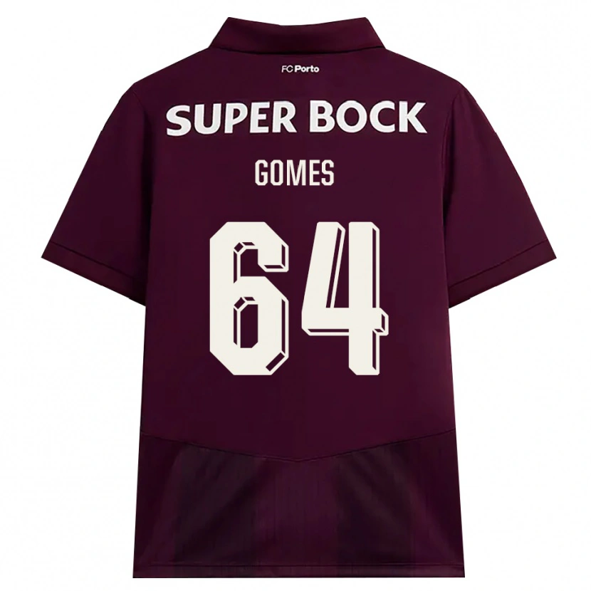 Danxen Kinderen Luís Gomes #64 Bordeauxrood Wit Uitshirt Uittenue 2026/27 T-Shirt België