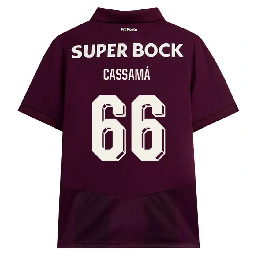 Danxen Kinderen Adramane Cassamá #66 Bordeauxrood Wit Uitshirt Uittenue 2026/27 T-Shirt België