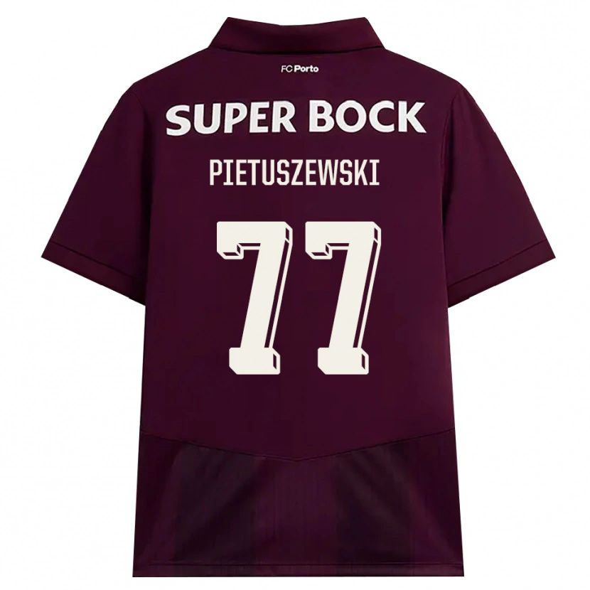 Danxen Kinderen Oskar Pietuszewski #77 Bordeauxrood Wit Uitshirt Uittenue 2026/27 T-Shirt België