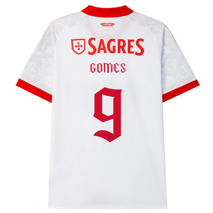 Danxen Kinderen Martim Gomes #9 Wit Rood Geel Uitshirt Uittenue 2026/27 T-Shirt België