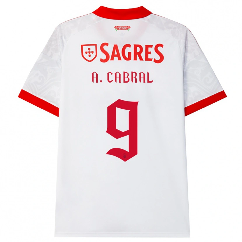 Danxen Kinderen Arthur Cabral #9 Wit Rood Geel Uitshirt Uittenue 2026/27 T-Shirt België