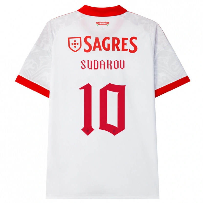 Danxen Kinderen Georgiy Sudakov #10 Wit Rood Geel Uitshirt Uittenue 2026/27 T-Shirt België