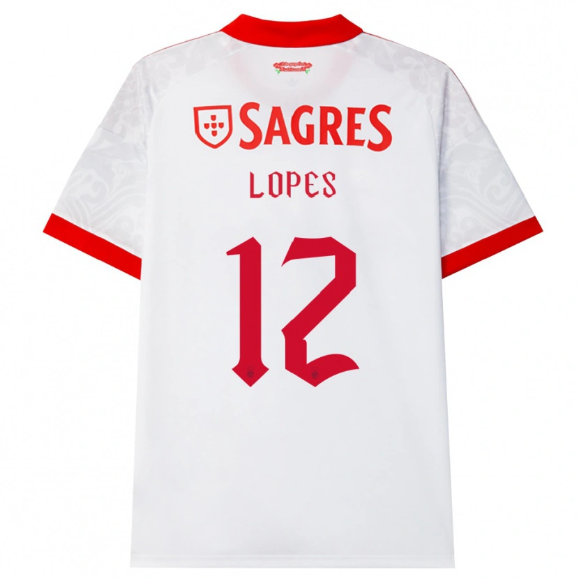 Danxen Kinderen Leonardo Lopes #12 Wit Rood Geel Uitshirt Uittenue 2026/27 T-Shirt België