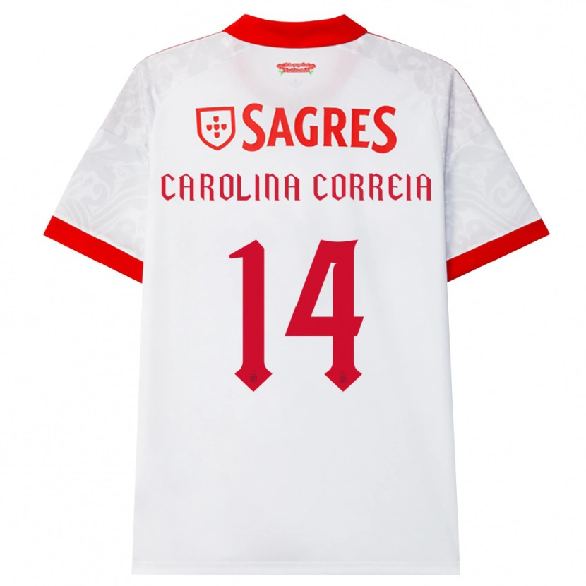 Danxen Kinderen Carolina Correia #14 Wit Rood Geel Uitshirt Uittenue 2026/27 T-Shirt België