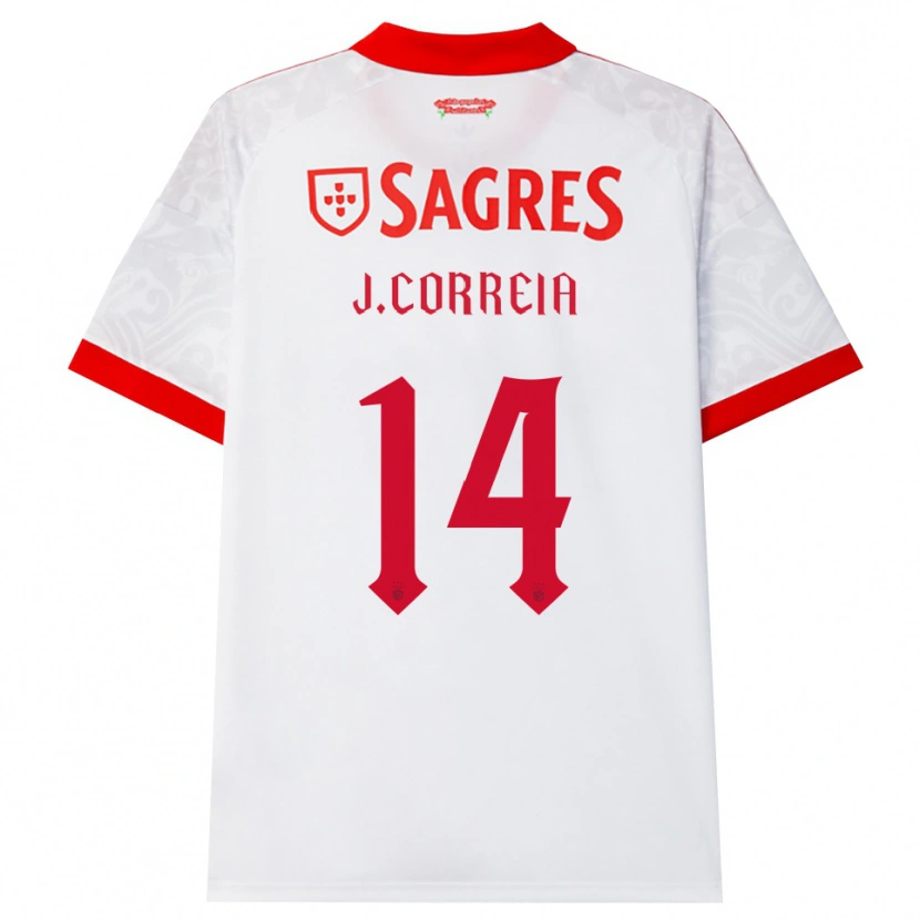 Danxen Kinderen Juvenal Correia #14 Wit Rood Geel Uitshirt Uittenue 2026/27 T-Shirt België