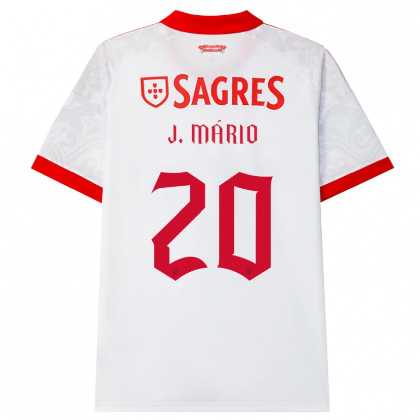 Danxen Kinderen Joao Mario #20 Wit Rood Geel Uitshirt Uittenue 2026/27 T-Shirt België