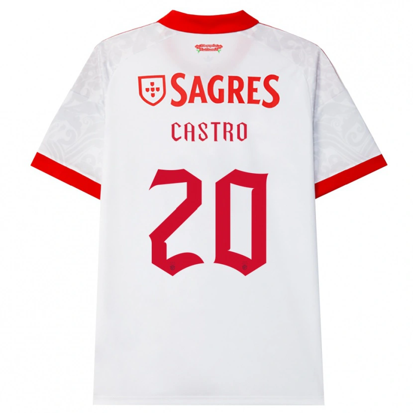 Danxen Kinderen Guilherme Castro #20 Wit Rood Geel Uitshirt Uittenue 2026/27 T-Shirt België