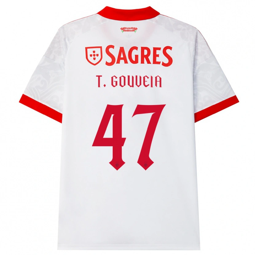 Danxen Kinderen Tiago Gouveia #47 Wit Rood Geel Uitshirt Uittenue 2026/27 T-Shirt België