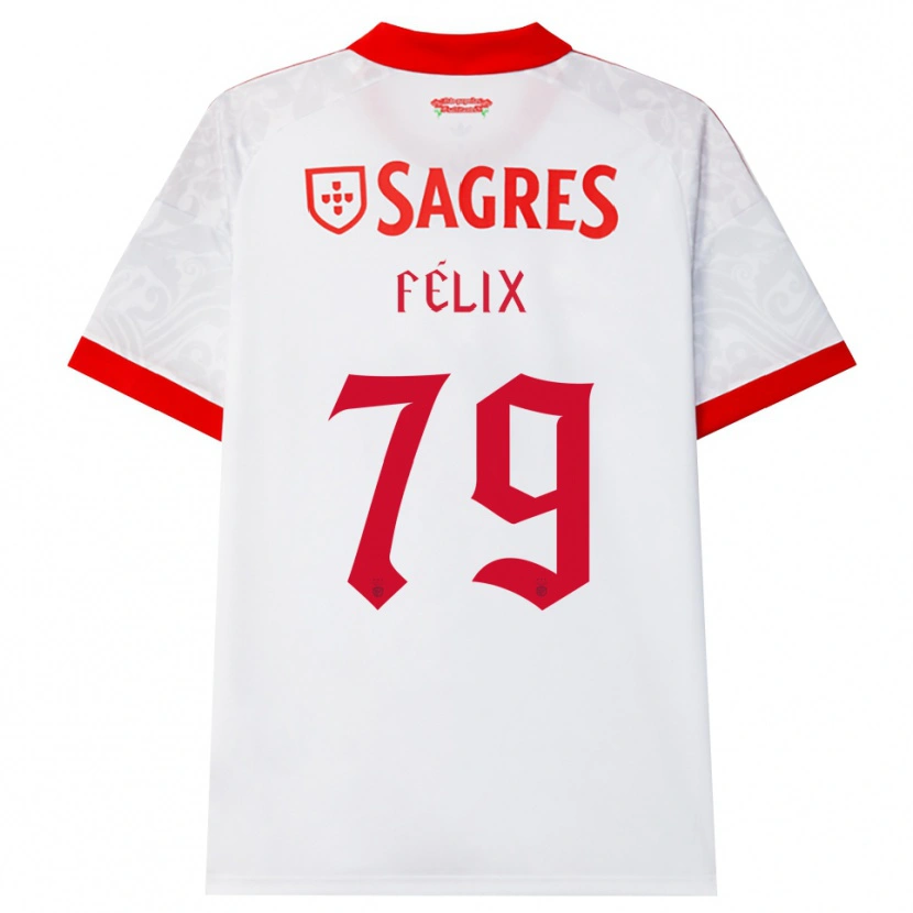 Danxen Kinderen Hugo Félix #79 Wit Rood Geel Uitshirt Uittenue 2026/27 T-Shirt België