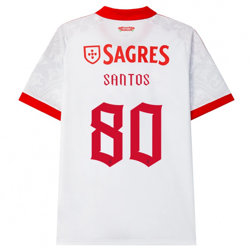 Danxen Kinderen Pedro Santos #80 Wit Rood Geel Uitshirt Uittenue 2026/27 T-Shirt België