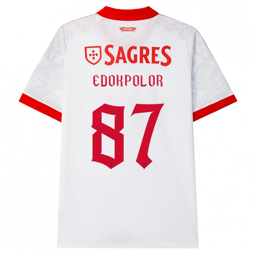 Danxen Kinderen Peter Edokpolor #87 Wit Rood Geel Uitshirt Uittenue 2026/27 T-Shirt België