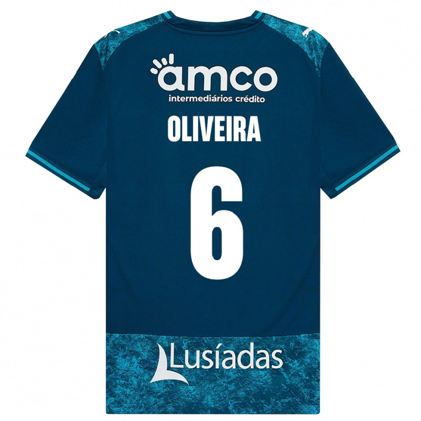 Danxen Kinderen Afonso Oliveira #6 Donkerleigrijs Mediumturquoise Uitshirt Uittenue 2026/27 T-Shirt België
