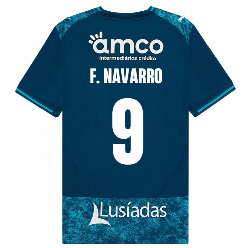 Danxen Kinderen Fran Navarro #9 Donkerleigrijs Mediumturquoise Uitshirt Uittenue 2026/27 T-Shirt België