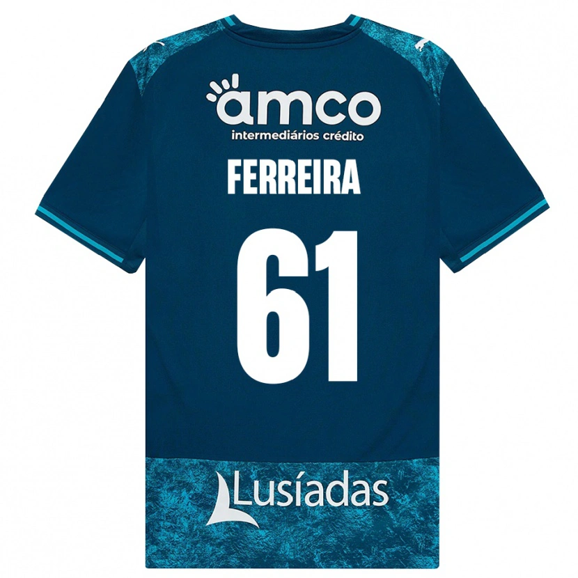 Danxen Kinderen Tiago Ferreira #61 Donkerleigrijs Mediumturquoise Uitshirt Uittenue 2026/27 T-Shirt België