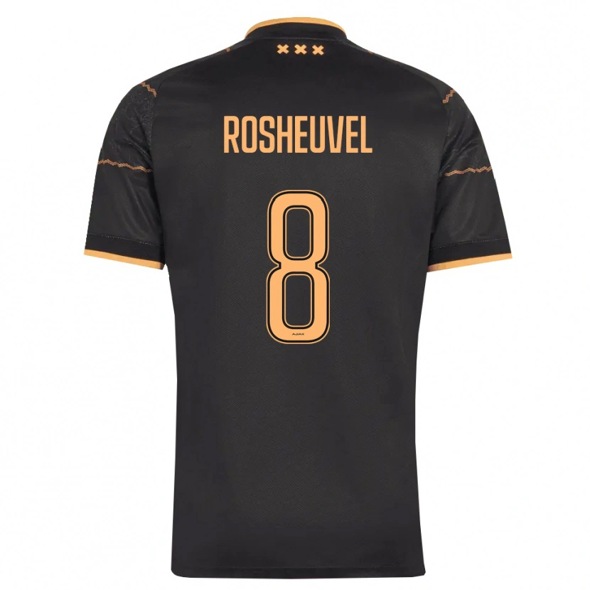 Danxen Kinderen Darren Rosheuvel #8 Zwart Oranje Uitshirt Uittenue 2026/27 T-Shirt België