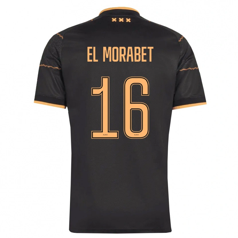 Danxen Kinderen Younes El Morabet #16 Zwart Oranje Uitshirt Uittenue 2026/27 T-Shirt België
