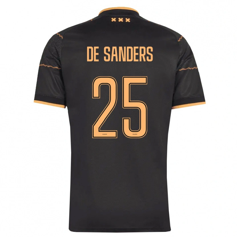 Danxen Kinderen Kay-Lee De Sanders #25 Zwart Oranje Uitshirt Uittenue 2026/27 T-Shirt België