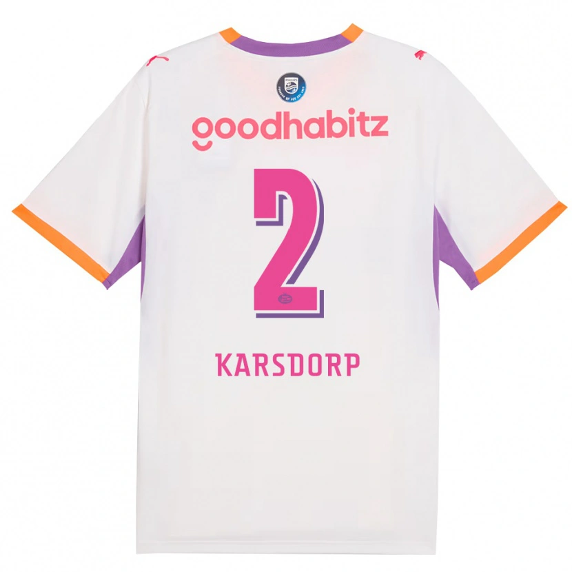 Danxen Kinderen Rick Karsdorp #2 Wit Paars Oranje Uitshirt Uittenue 2026/27 T-Shirt België
