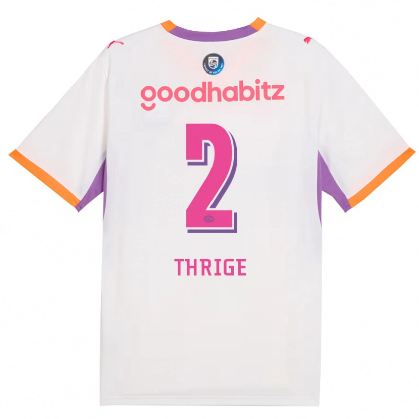 Danxen Kinderen Sara Thrige #2 Wit Paars Oranje Uitshirt Uittenue 2026/27 T-Shirt België