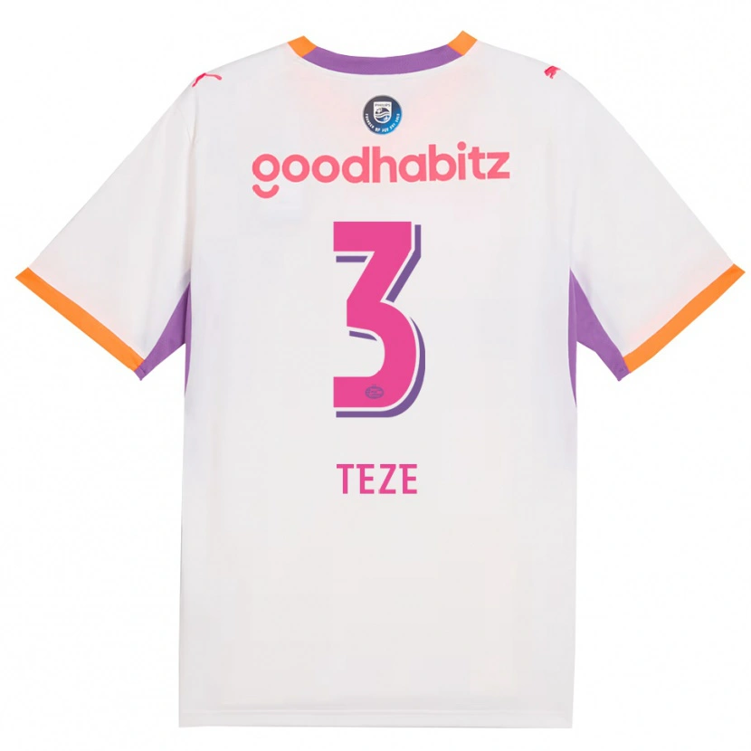 Danxen Kinderen Jordan Teze #3 Wit Paars Oranje Uitshirt Uittenue 2026/27 T-Shirt België