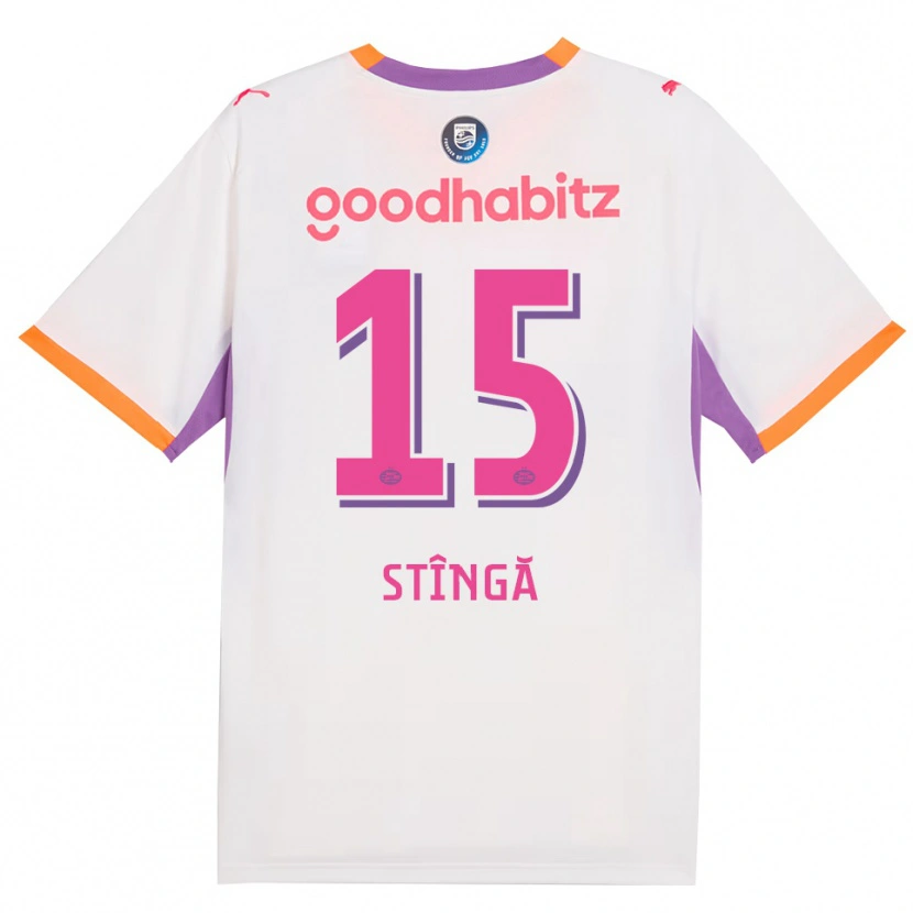Danxen Kinderen Lucas Stîngă #15 Wit Paars Oranje Uitshirt Uittenue 2026/27 T-Shirt België