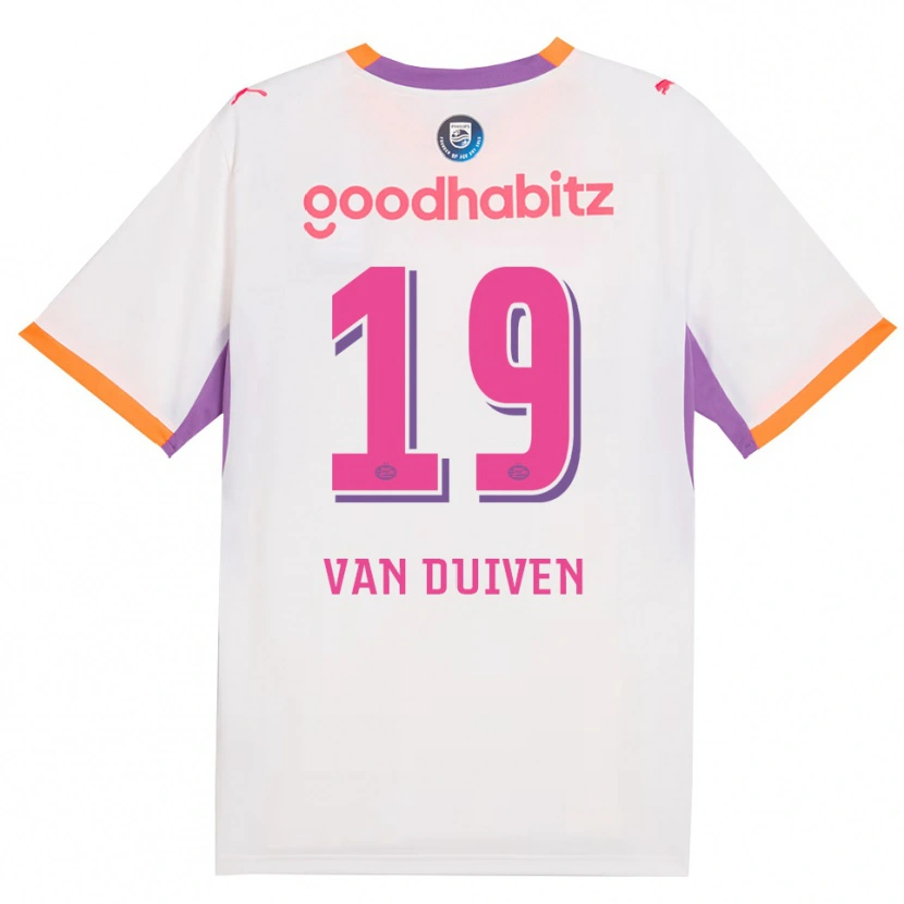 Danxen Kinderen Jason Van Duiven #19 Wit Paars Oranje Uitshirt Uittenue 2026/27 T-Shirt België