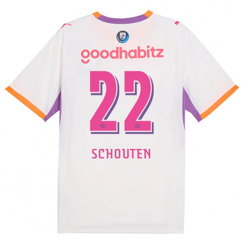Danxen Kinderen Jerdy Schouten #22 Wit Paars Oranje Uitshirt Uittenue 2026/27 T-Shirt België