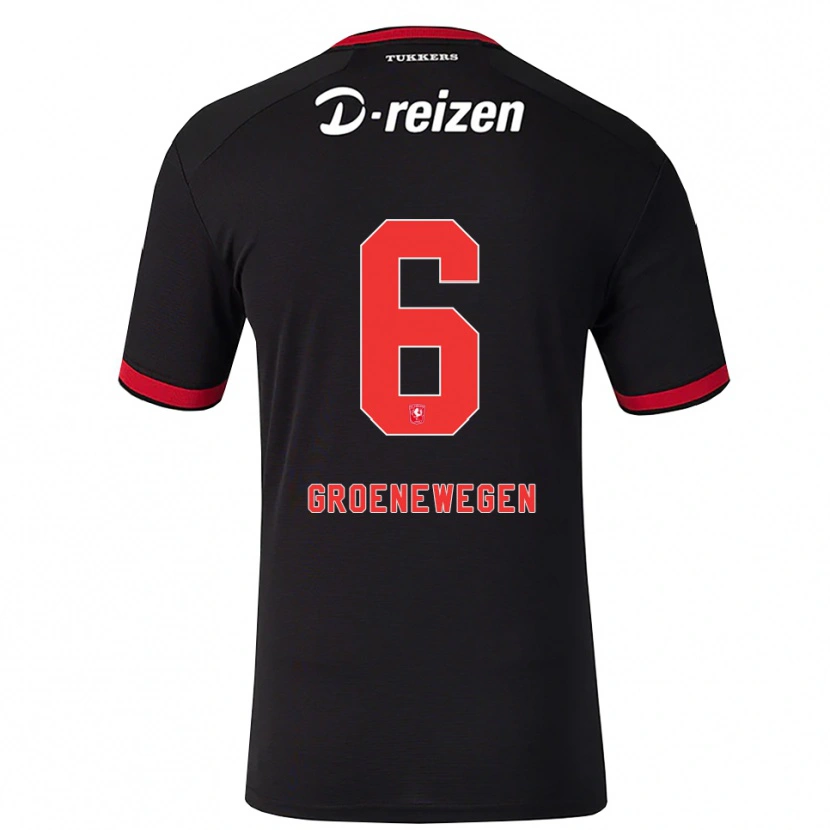 Danxen Kinderen Lynn Groenewegen #6 Rood Wit Zwart Uitshirt Uittenue 2026/27 T-Shirt België