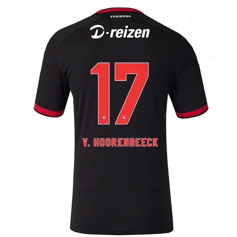 Danxen Kinderen Alec Van Hoorenbeeck #17 Rood Wit Zwart Uitshirt Uittenue 2026/27 T-Shirt België
